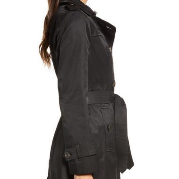 London Fog Double Breasted Trench Coat With Removable Hood - Picture 6 of 11